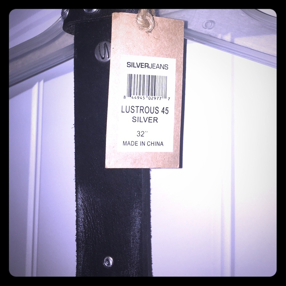 32" Silver Jeans Leather Accented Belt, New w/tag